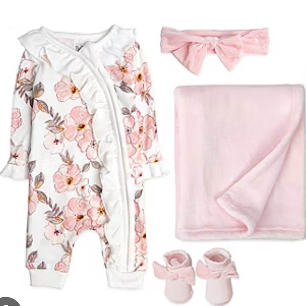 Baby Essentials Pink Floral Matching Set